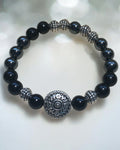 Black Agate & Hematite Bracelet (stretch)