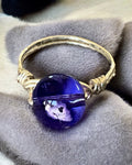 Purple Agate Wire Wrapped Ring (Size 7.5)