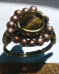 Tiger Eye Wire Wrapped Ring (Size 8)
