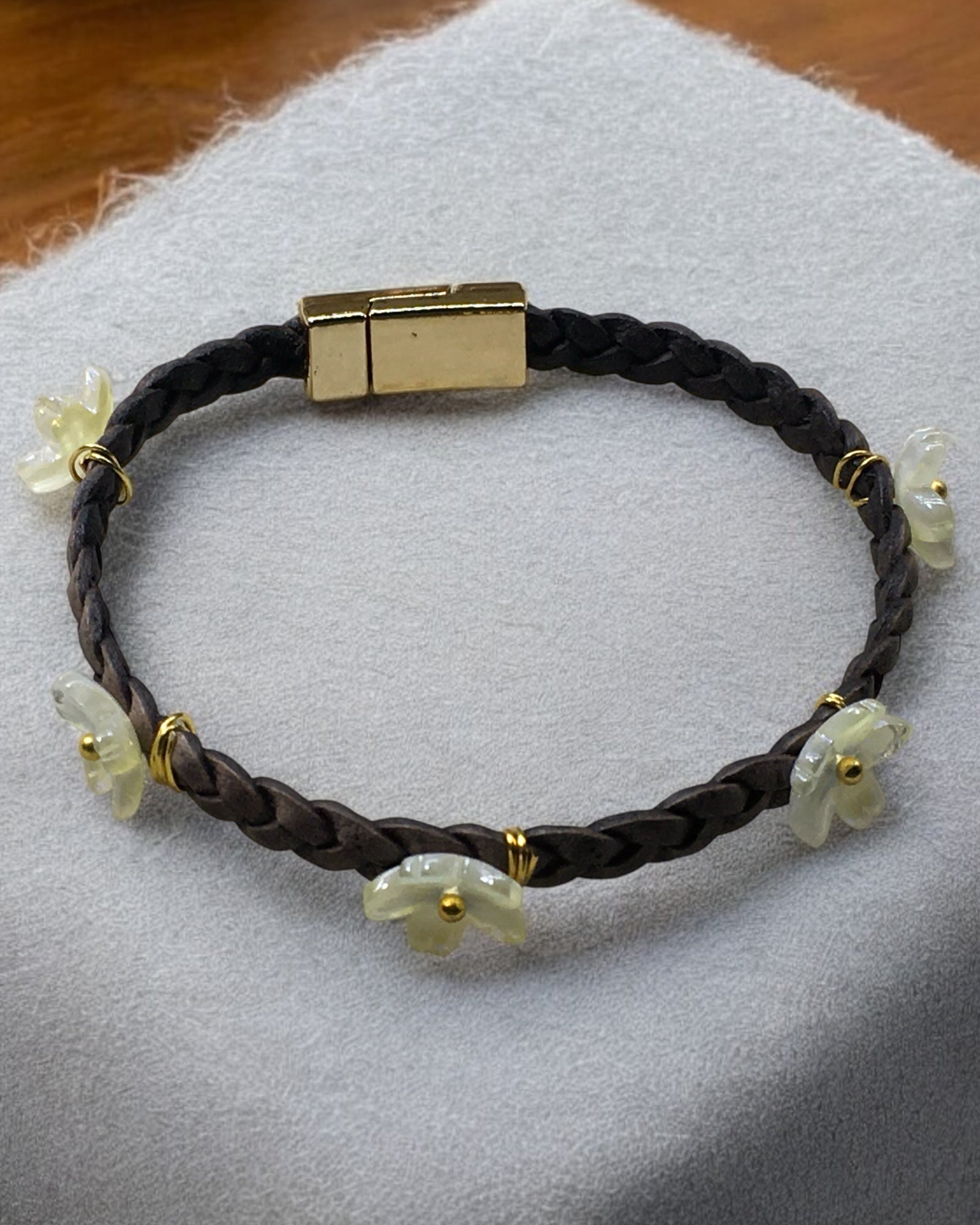 Slate Braided Leather Bracelet