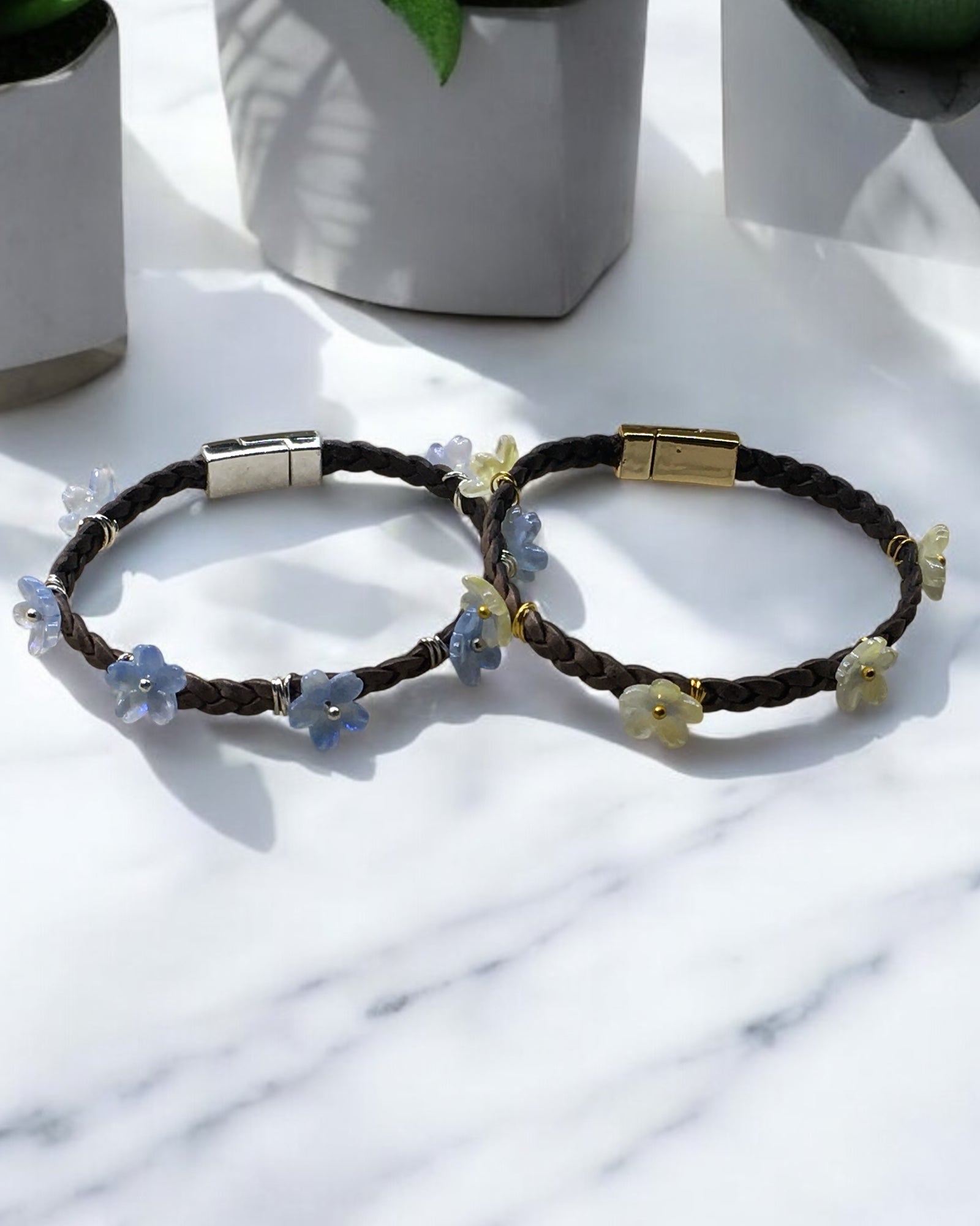 Slate Braided Leather Bracelet