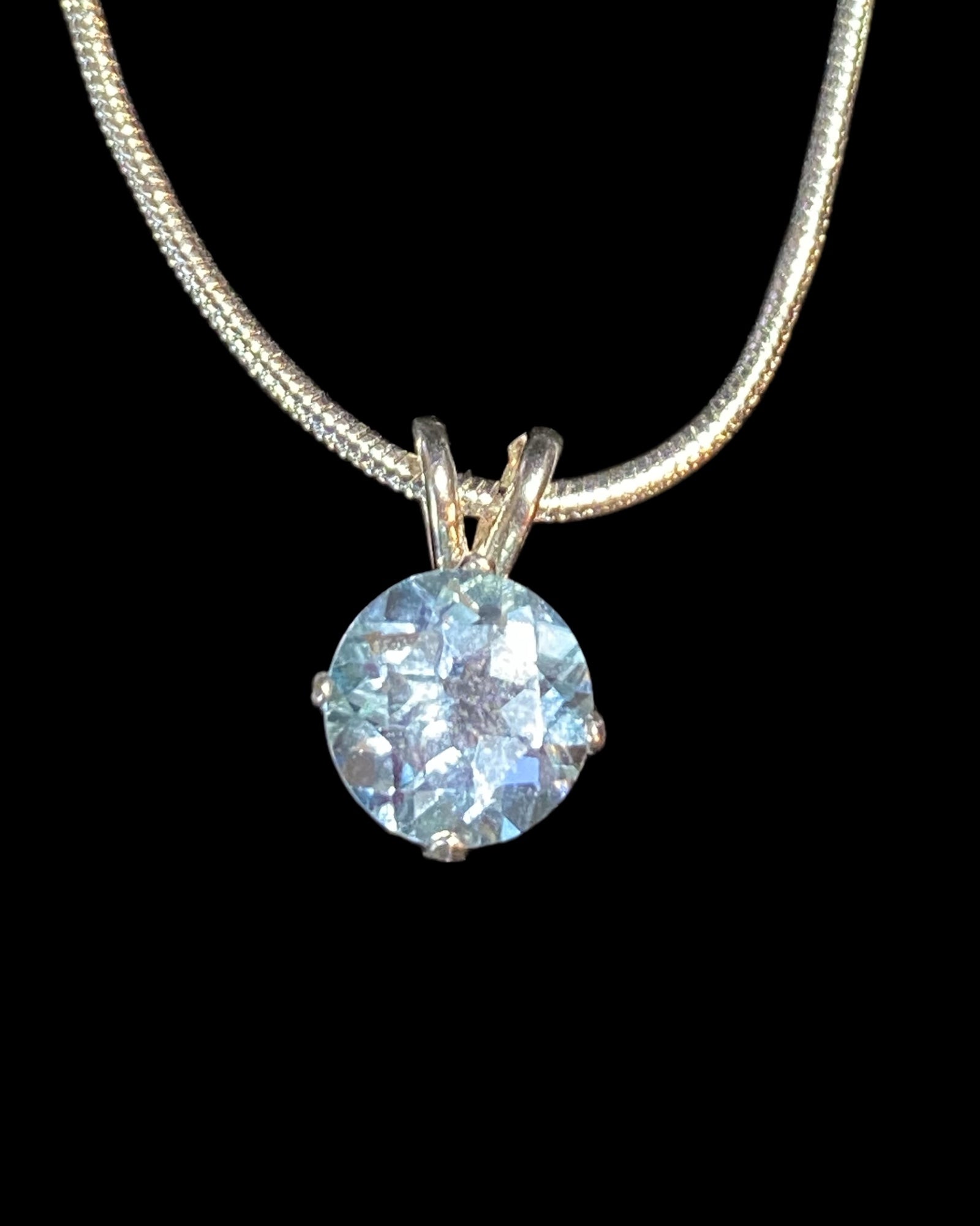 Affordable Luxury Collection - Blue Topaz Dainty Necklace (Sterling)