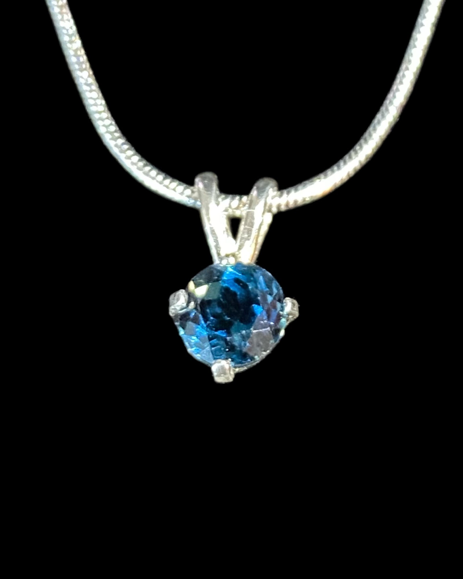 Affordable Luxury Collection - Blue Topaz Dainty Necklace (Sterling)