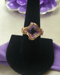 Amethyst CZ Wire Wrapped Ring
