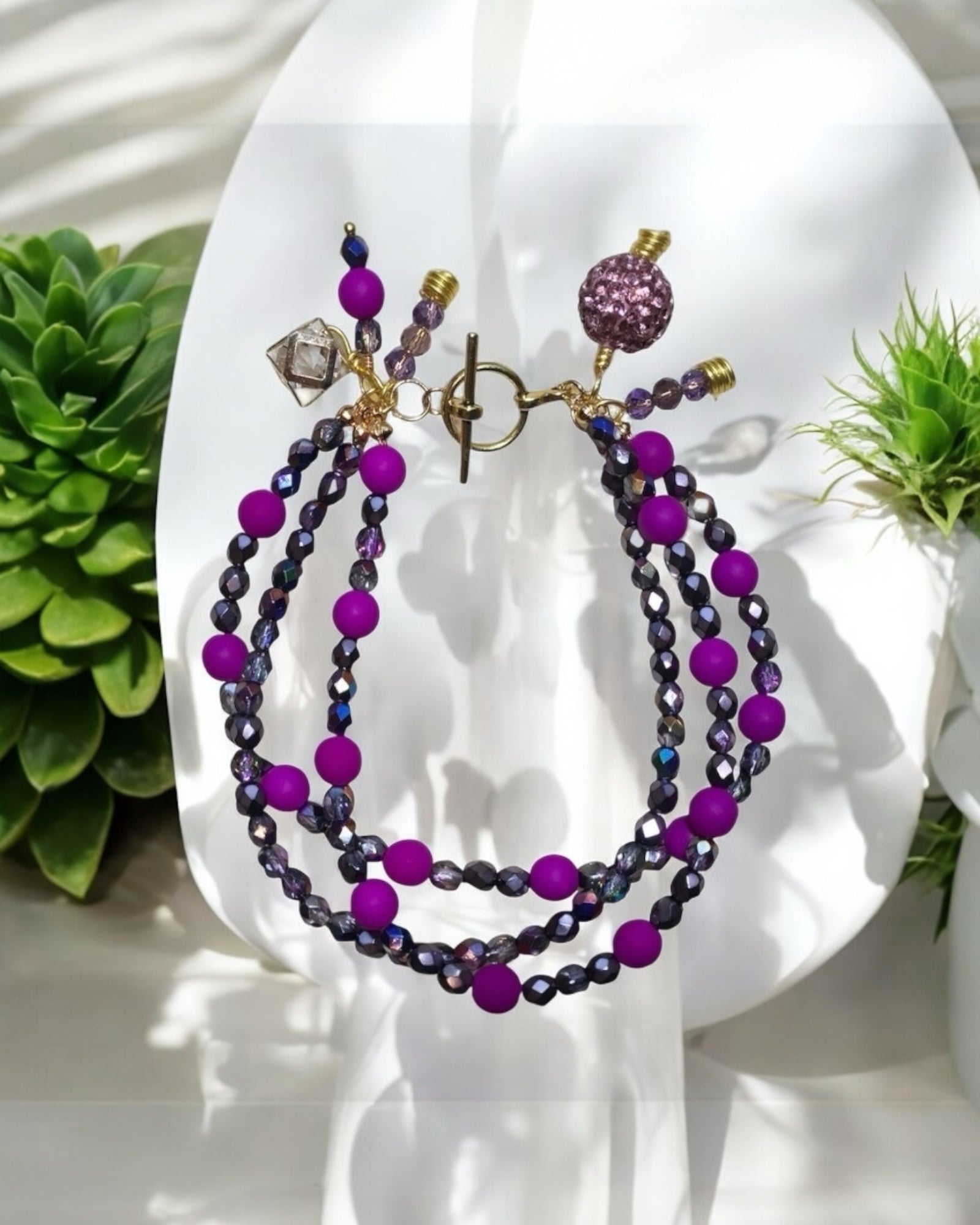 Fuchsia & Purple Bracelet
