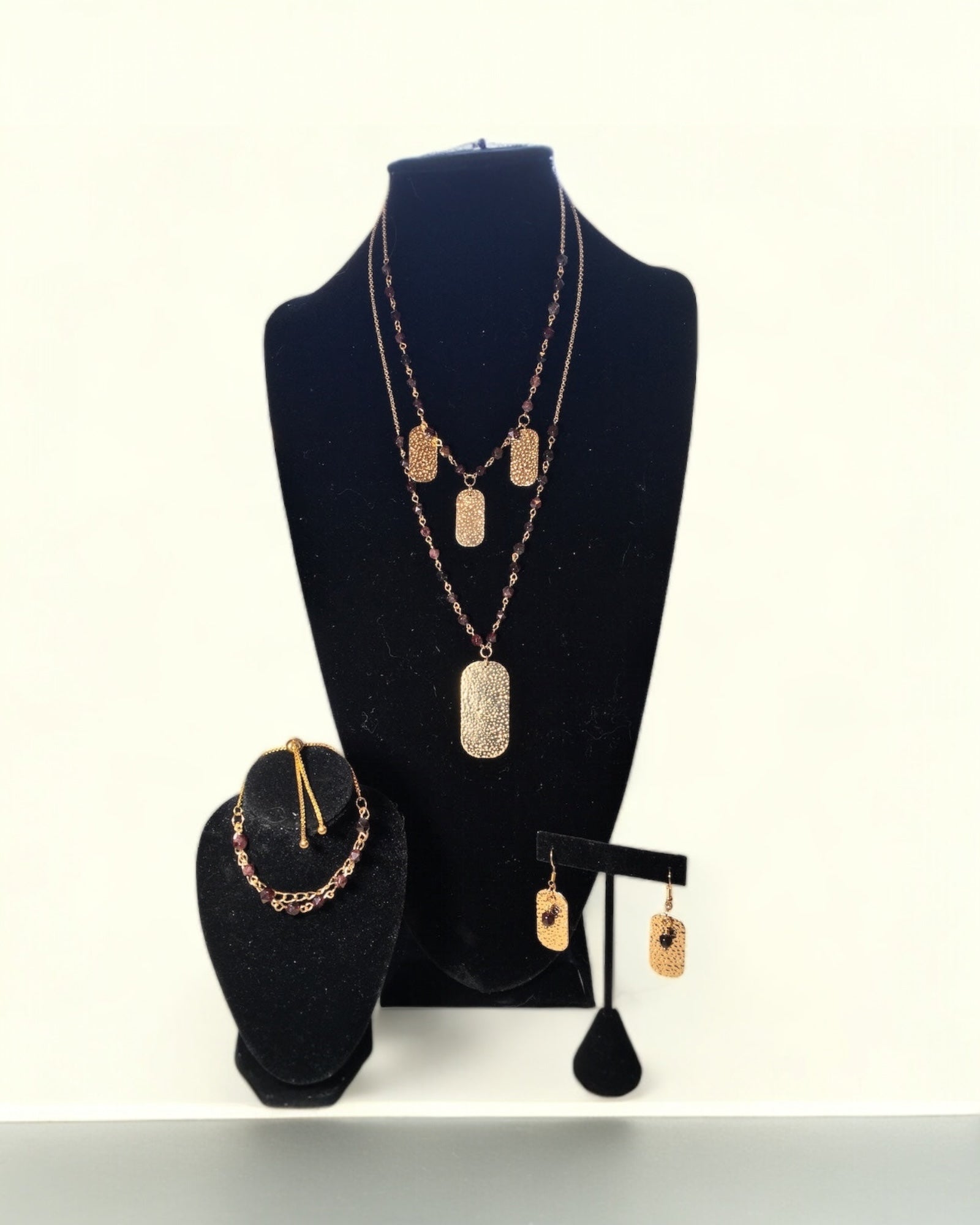 3-Piece Garnet Jewelry Set