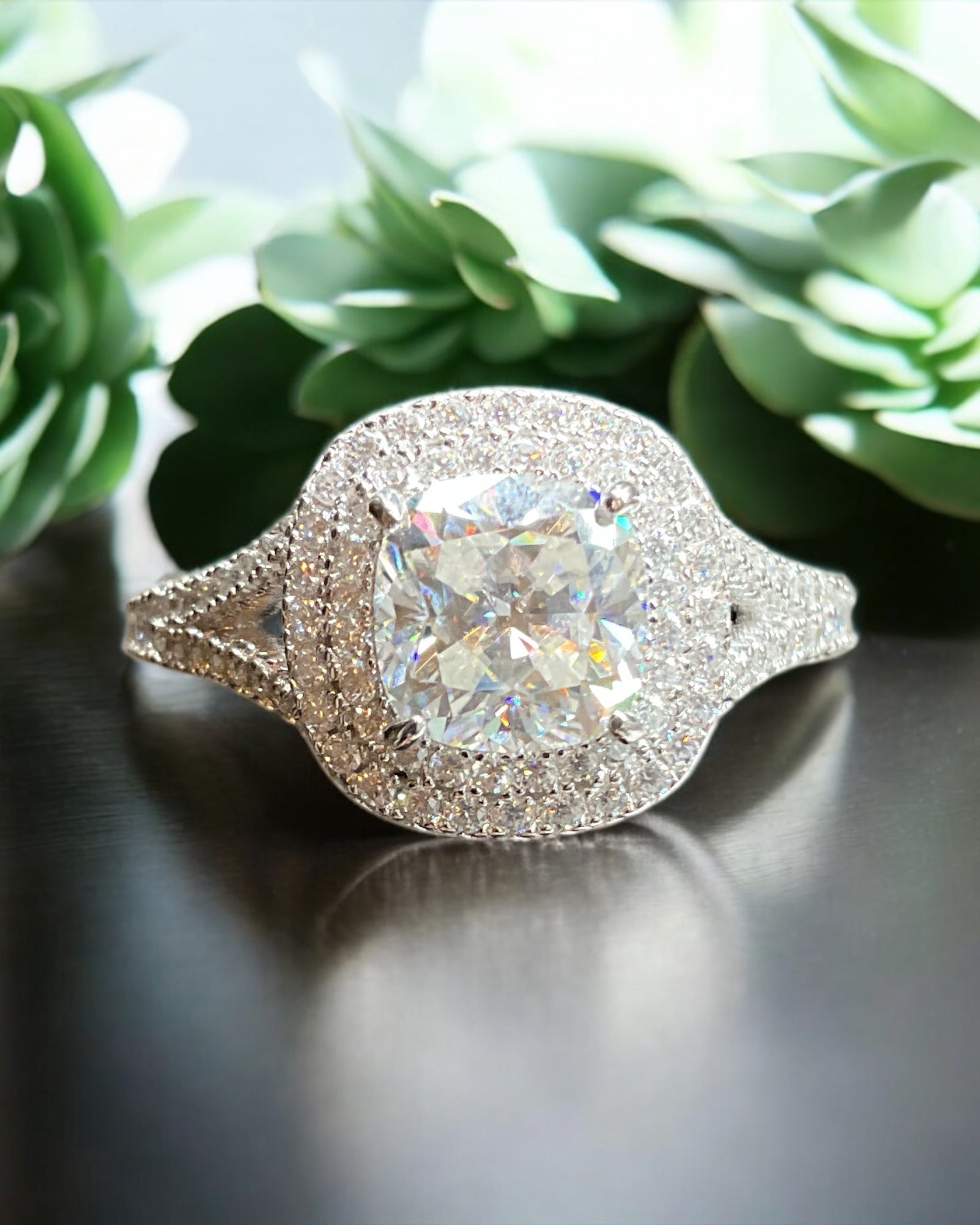 Bling Collection - Moissanite Engagement/ Wedding Ring (Sterling)