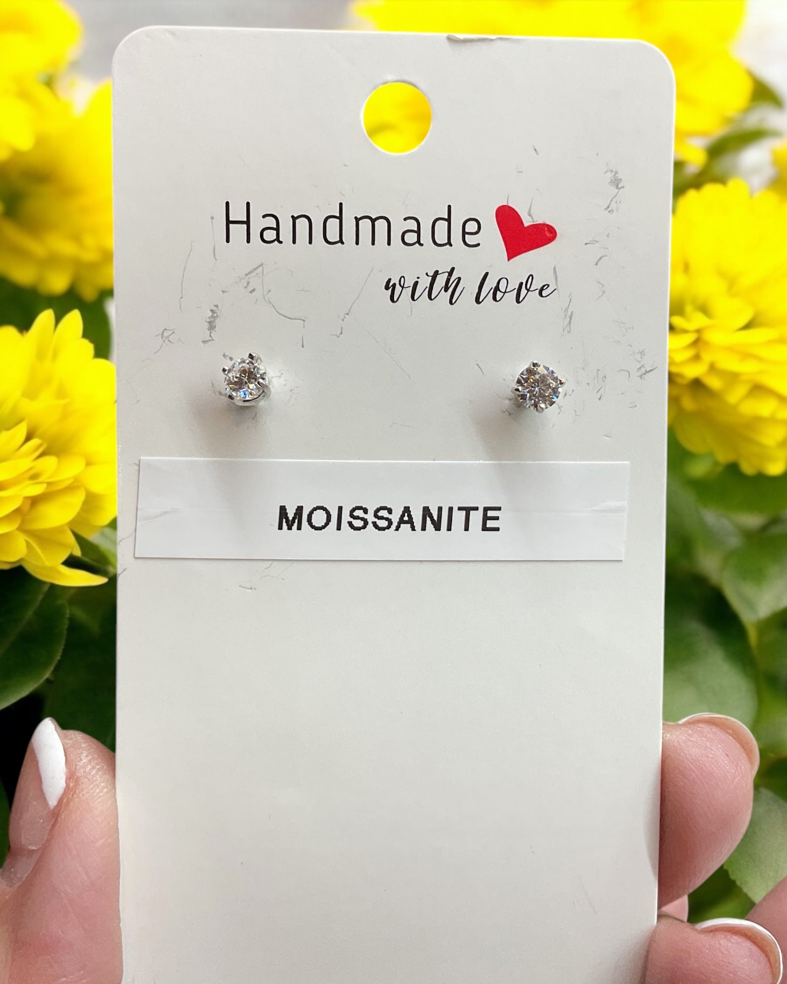 Bling Collection - Moissanite Stud Designer Earrings (Sterling)