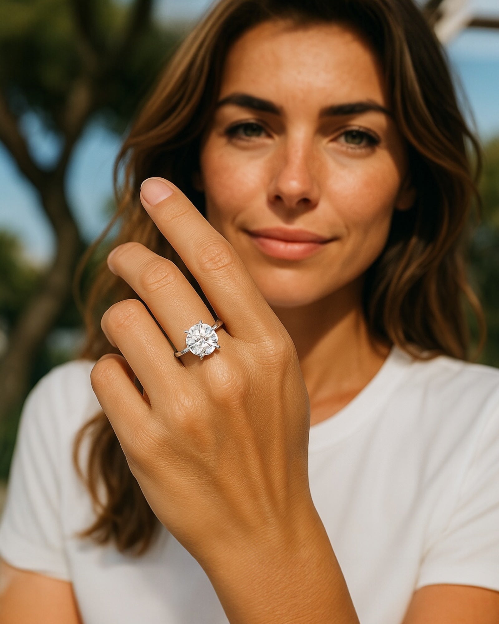 Bling Collection - Moissanite Solitaire Ring (Sterling)