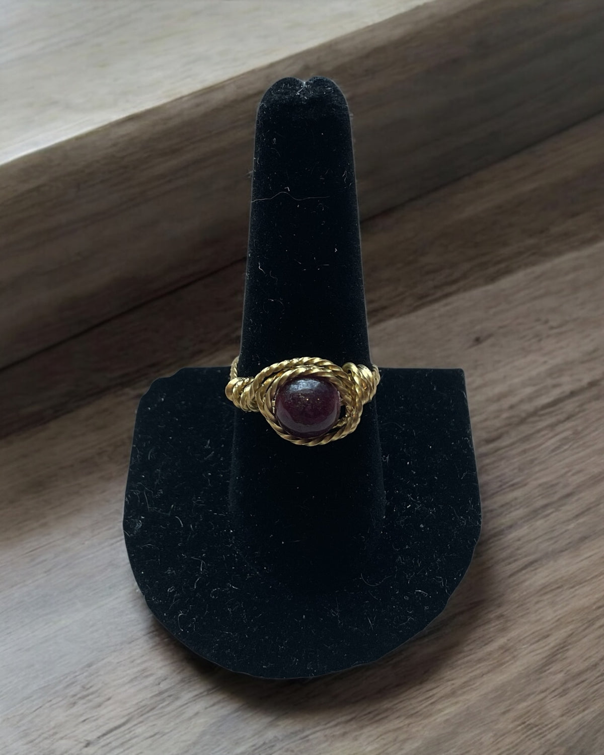 Round Amethyst Wire Wrapped Ring