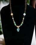 Green Howlite and Crystal Necklace