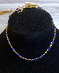 Lapis Lazuli & Gold Starfish Dainty Bracelet
