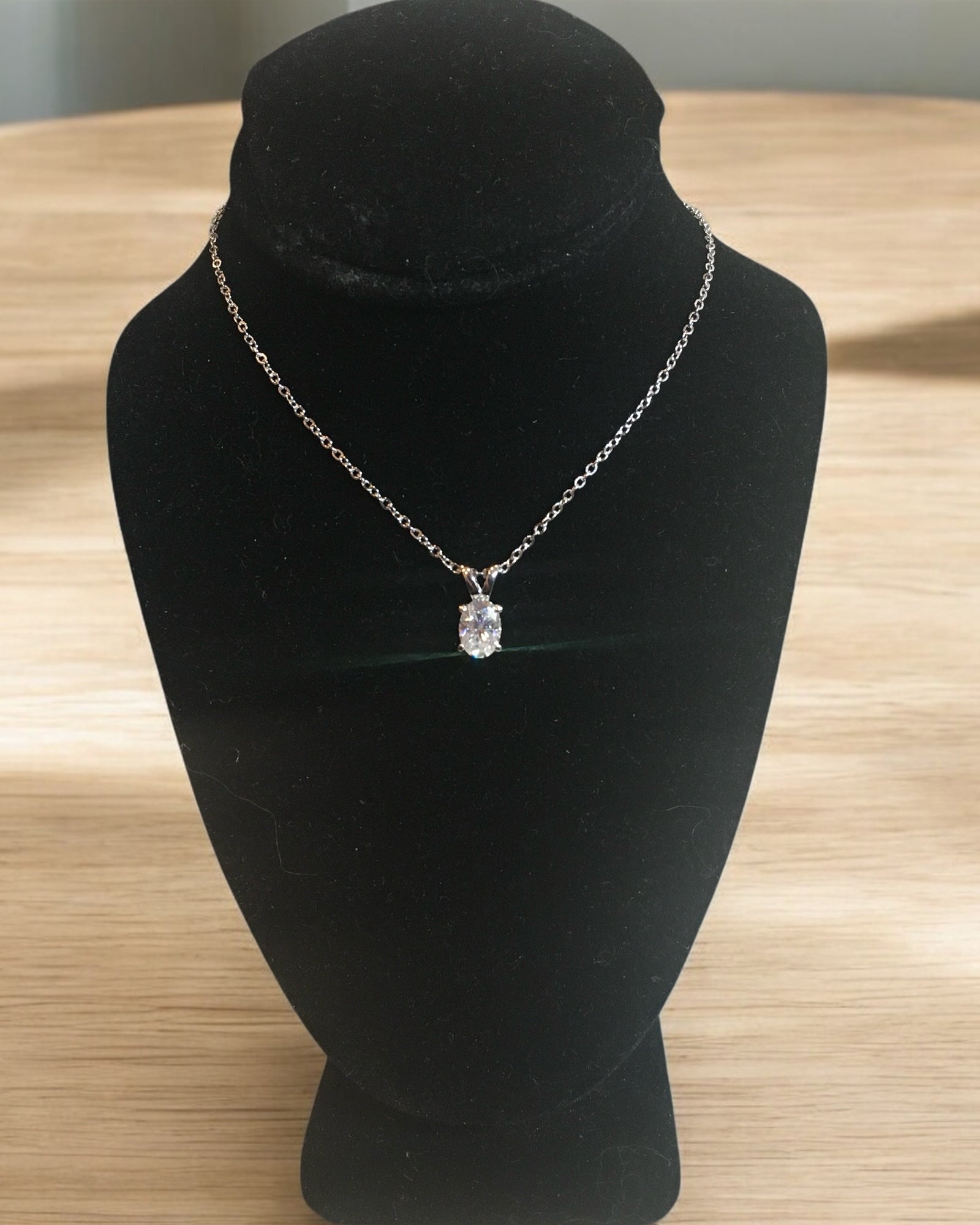 Bling Collection - Dainty Moissanite Necklace (Sterling)