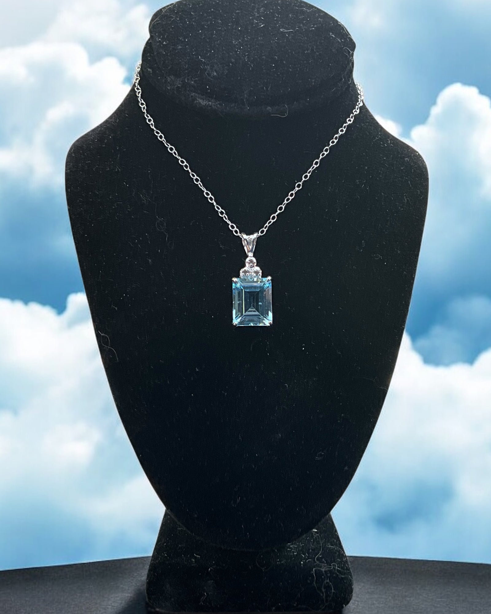 Affordable Luxury Collection - Blue Topaz Dainty Necklace (Sterling)