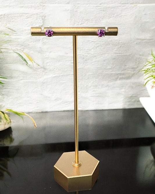 Bling Collection - Earring (Fuchsia Purple Moissanite)