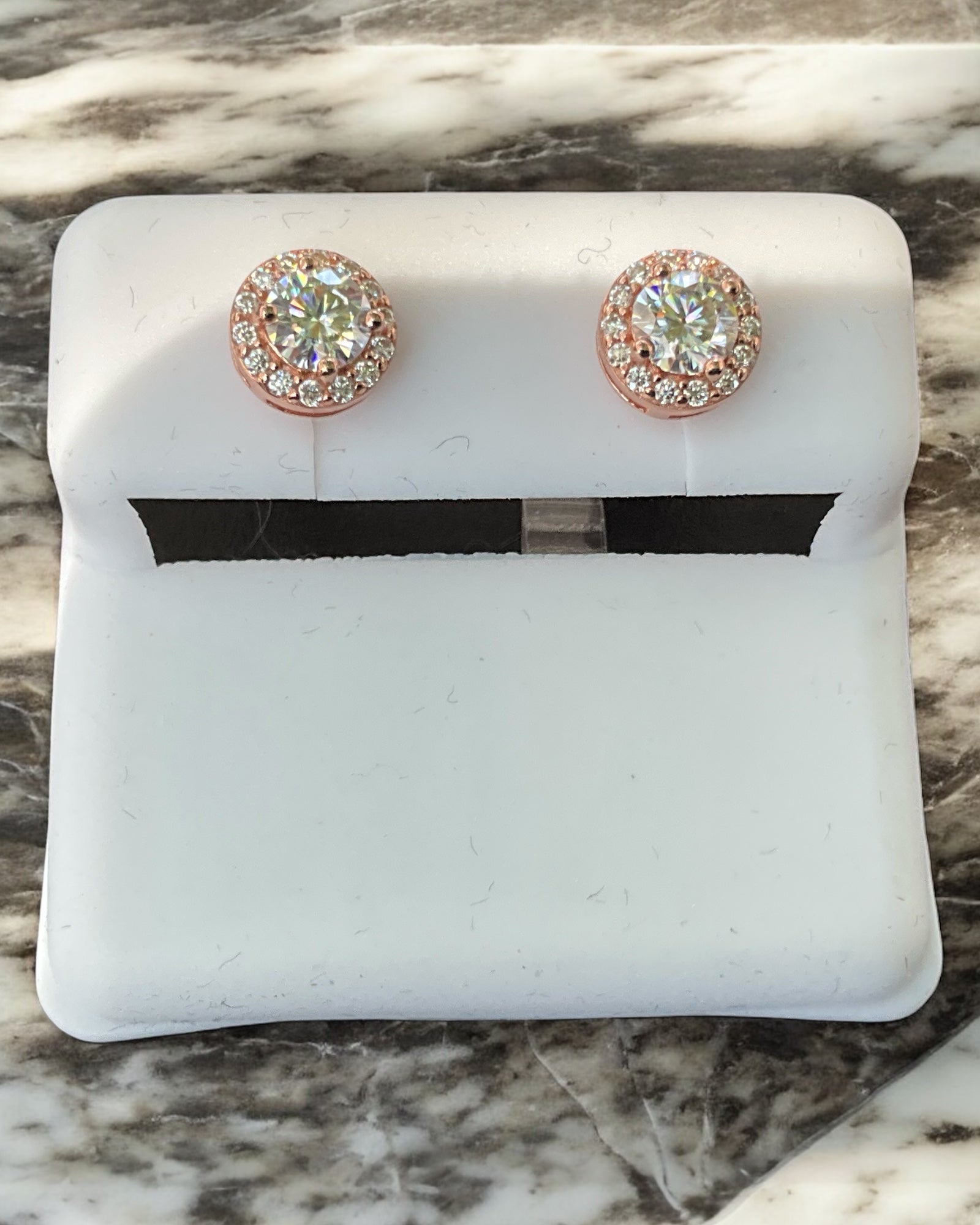 Bling Collection - Moissanite Stud Designer Earrings (Sterling)