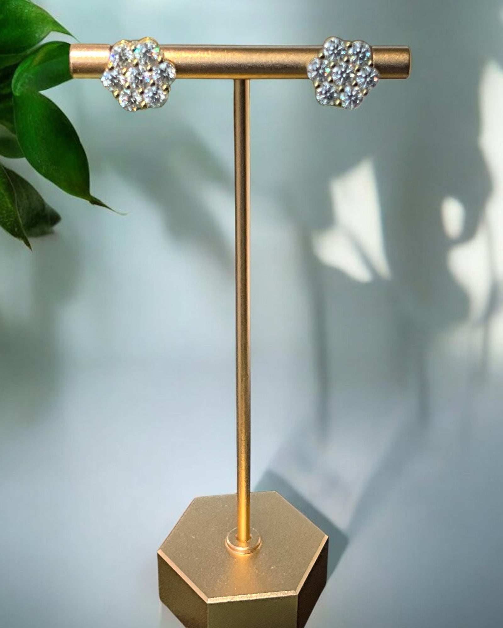 Bling Collection - Moissanite Stud Designer Earrings (Sterling)