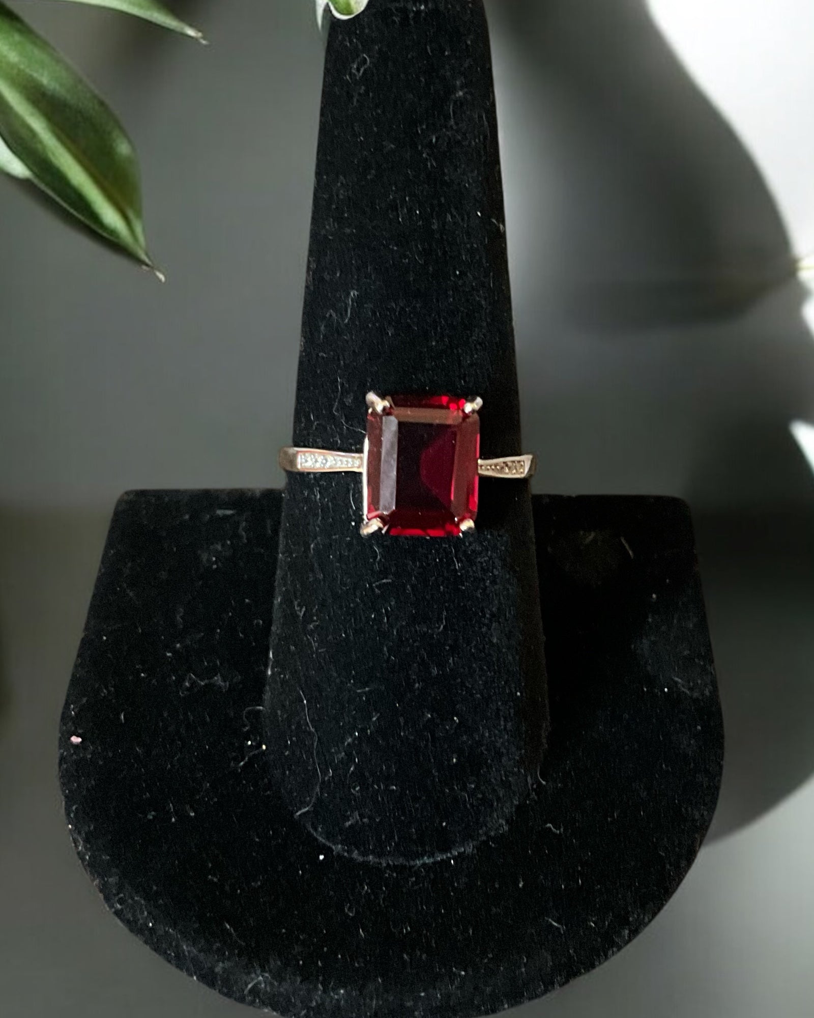 Bling Collection - Ruby Gemstone Ring (Sterling)