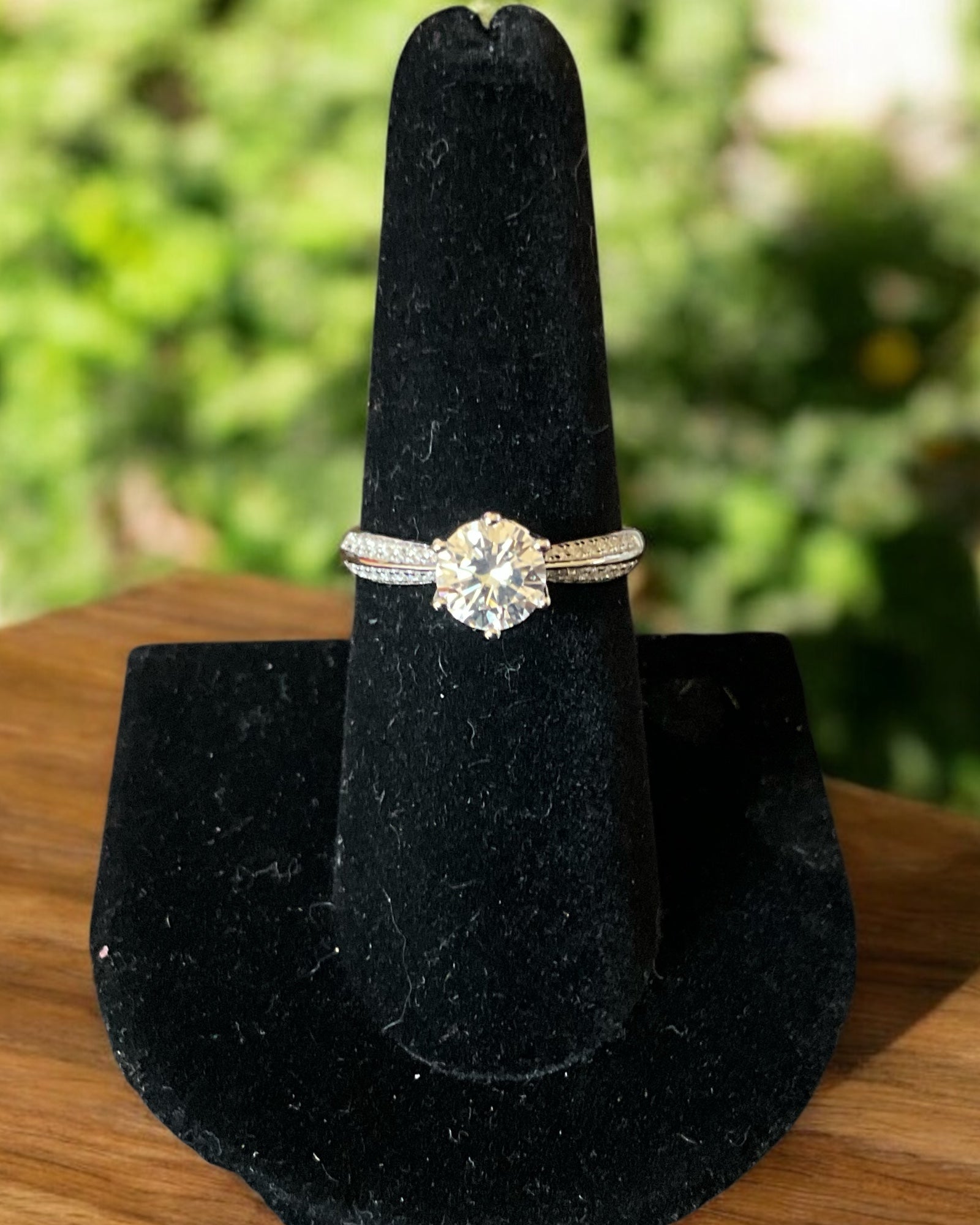 Bling Collection - Moissanite Engagement/Wedding Ring (Sterling)