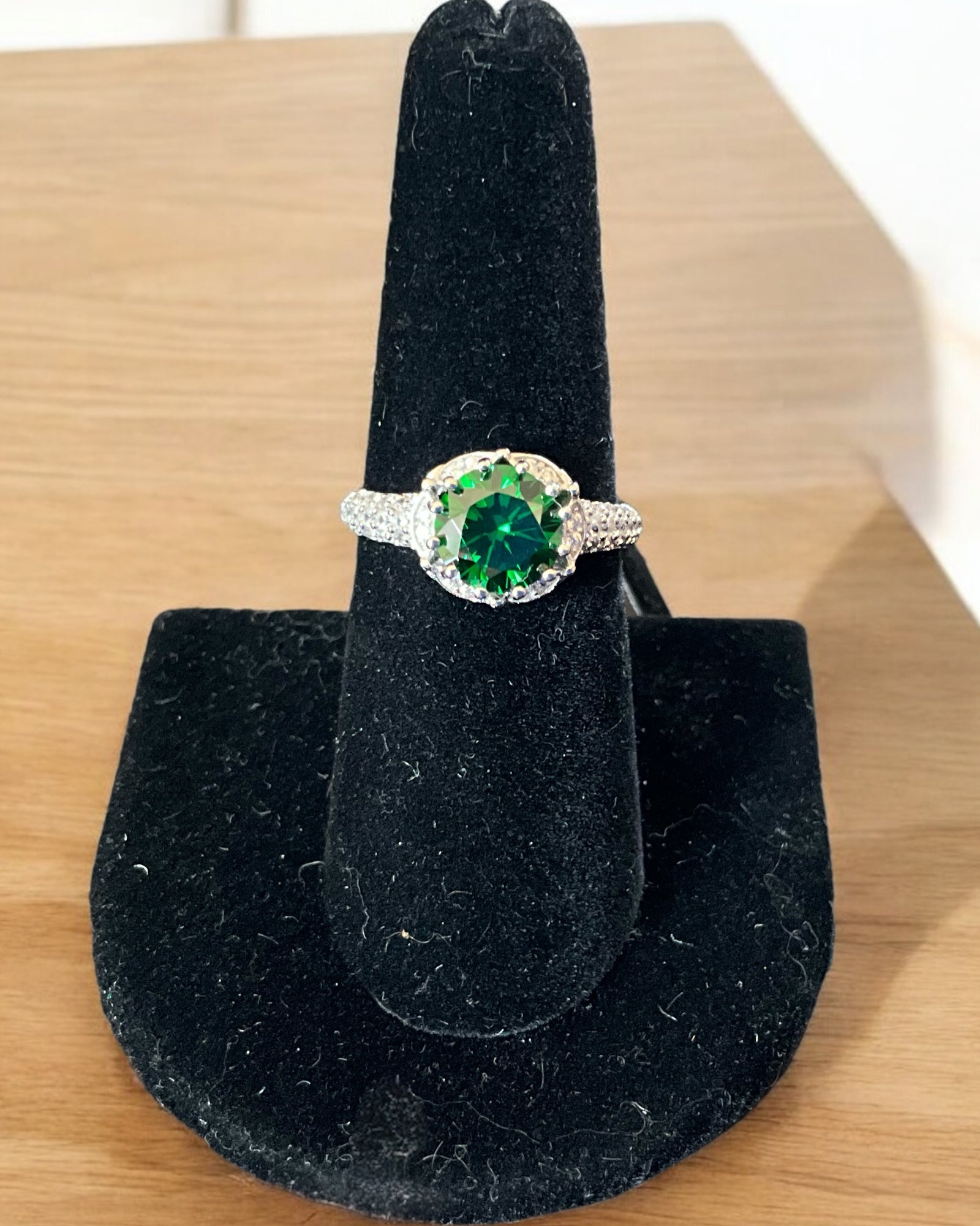 Bling Collection - Emerald Gemstone Ring (Sterling)