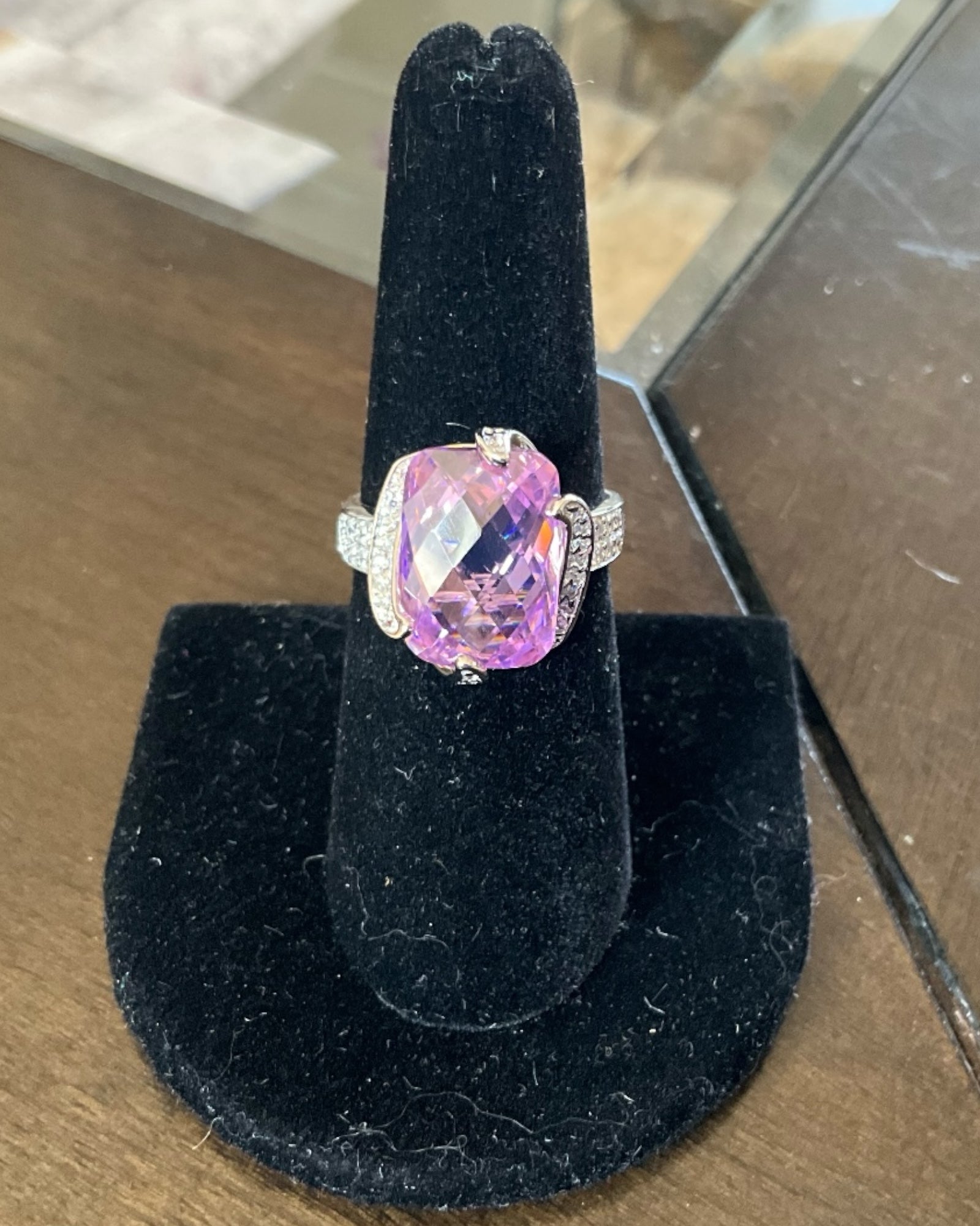 Bling Collection - Pink Sapphire Gemstone Ring (Cubic Zirconia) (Sterling)