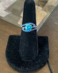 Bling Collection - Blue Topaz Gemstone Ring (Sterling)