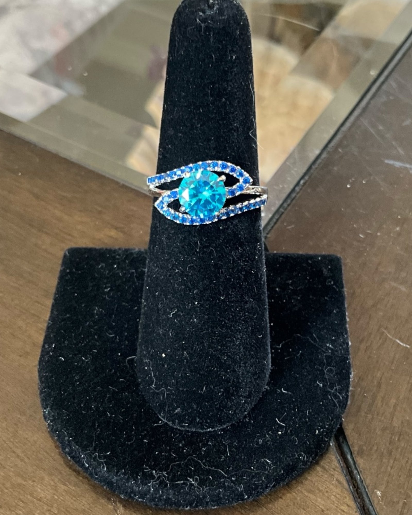 Bling Collection - Blue Topaz Gemstone Ring (Sterling)