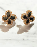 Bling Collection - Onyx Designer Earring (Gold over Sterling)