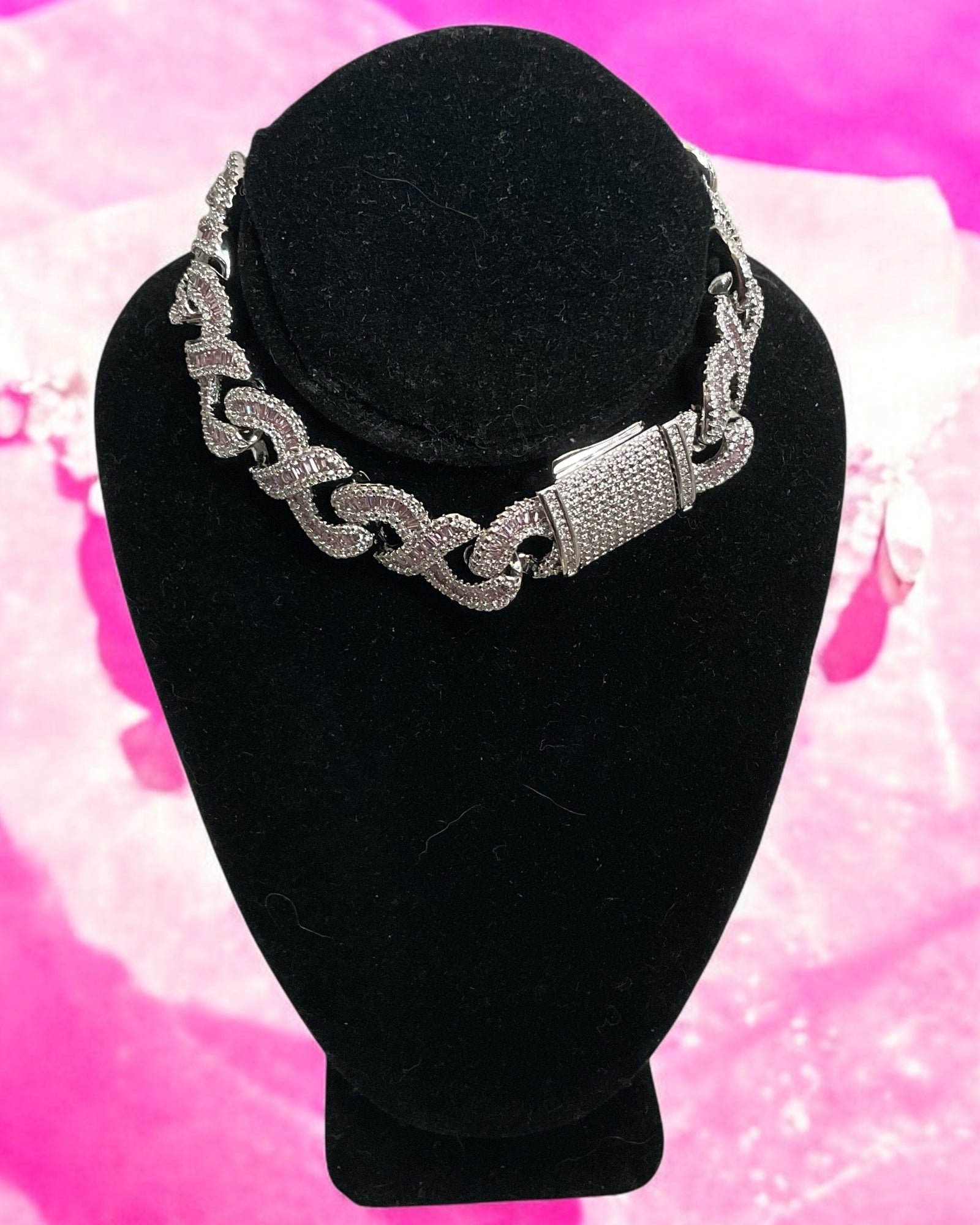 Bling Collection - Pink Sapphire Bracelet (Monaco) (Cubic Zirconia) (Sterling)