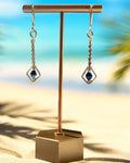 Blue Glass & Silver Designer Earrings