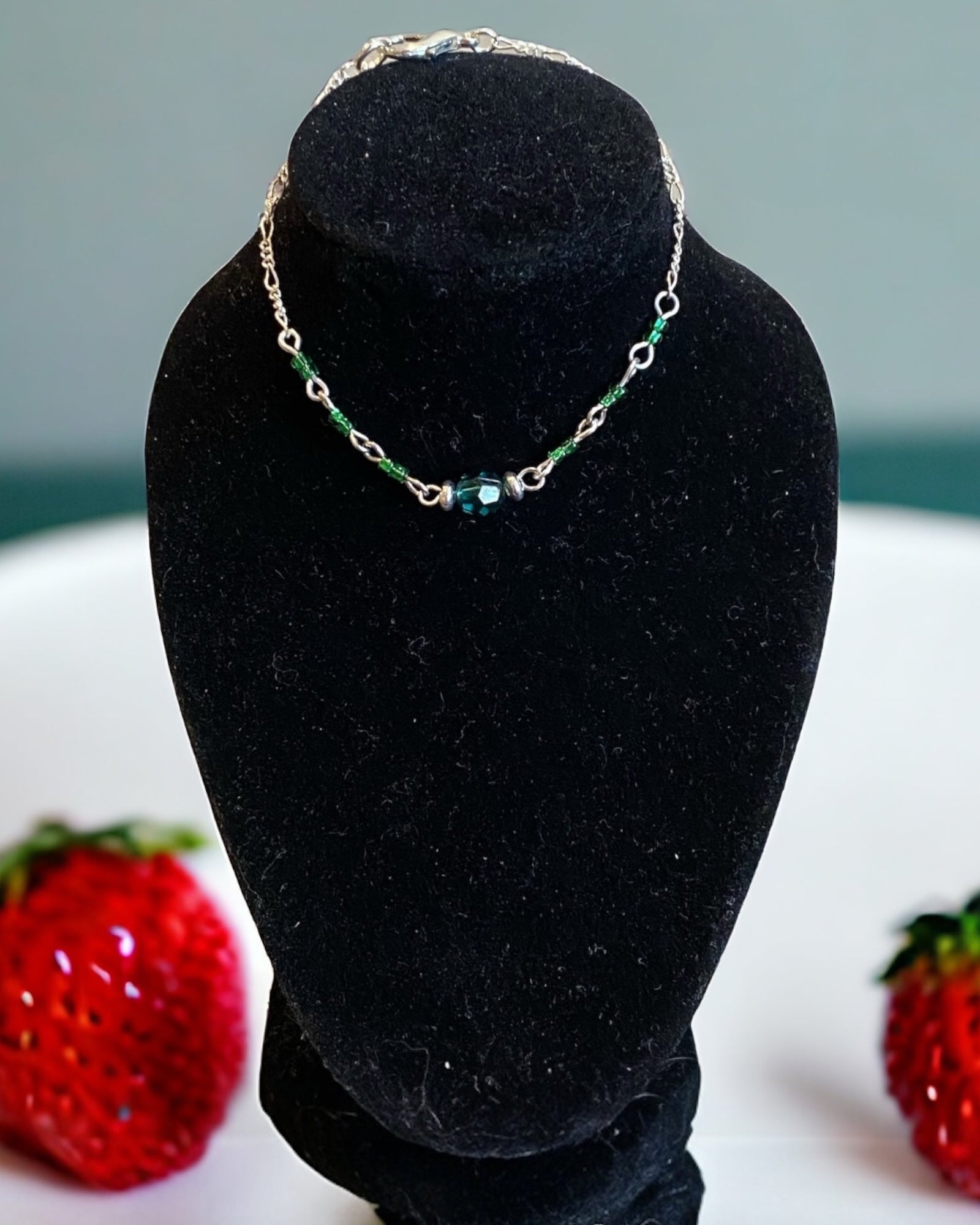 Elbaite & Silver Dainty Bracelet