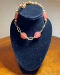 Cherry Quartz & Gold Bracelet