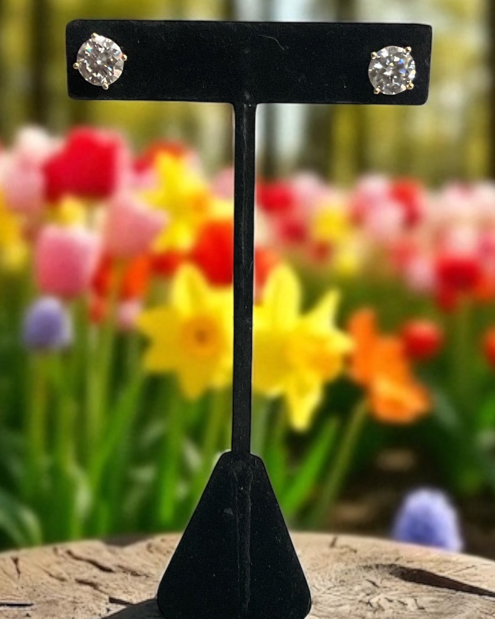 Bling Collection - Moissanite Stud Designer Earrings (Sterling)