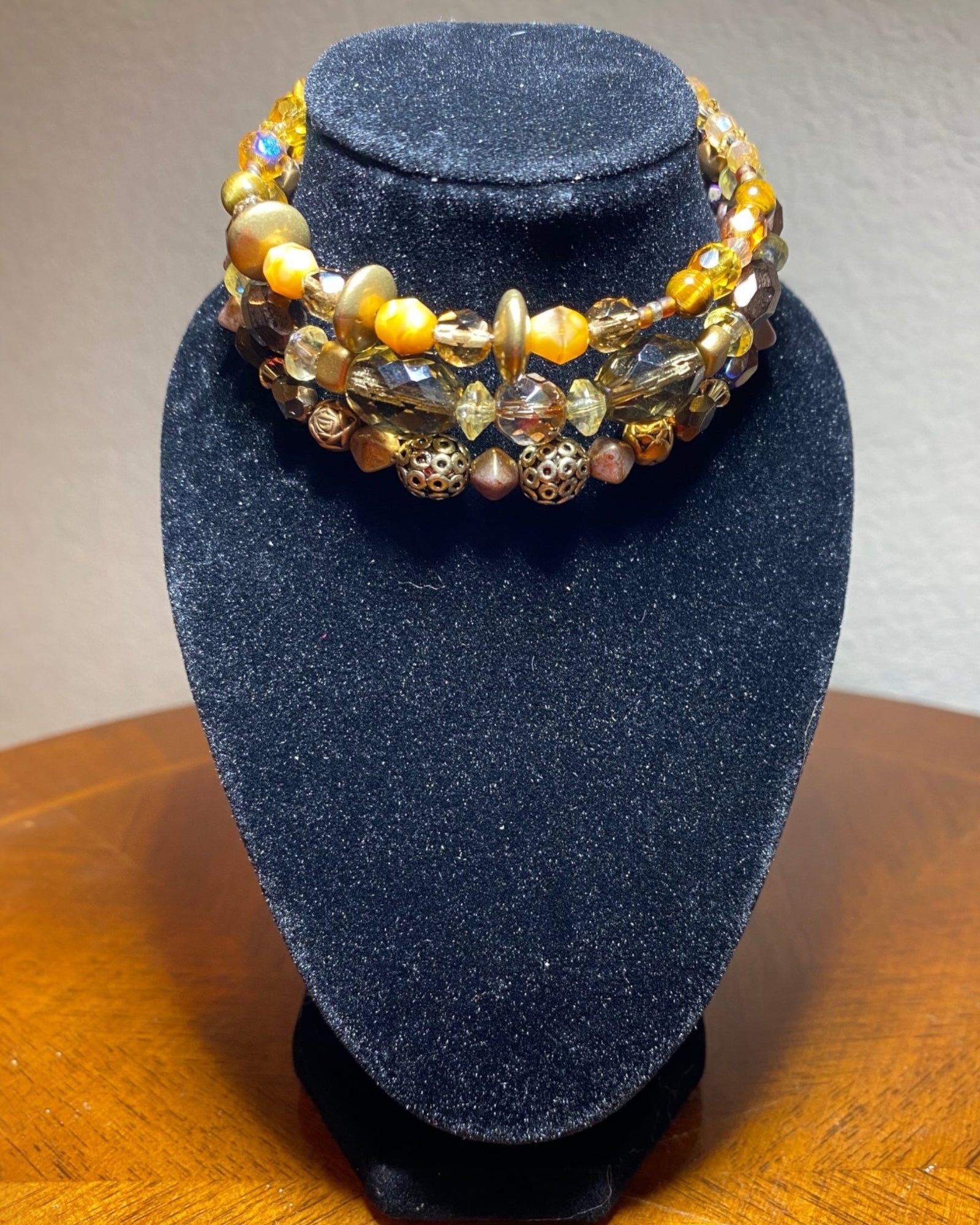 Rainbow Hematite & Bronze Bracelet (memory wire)