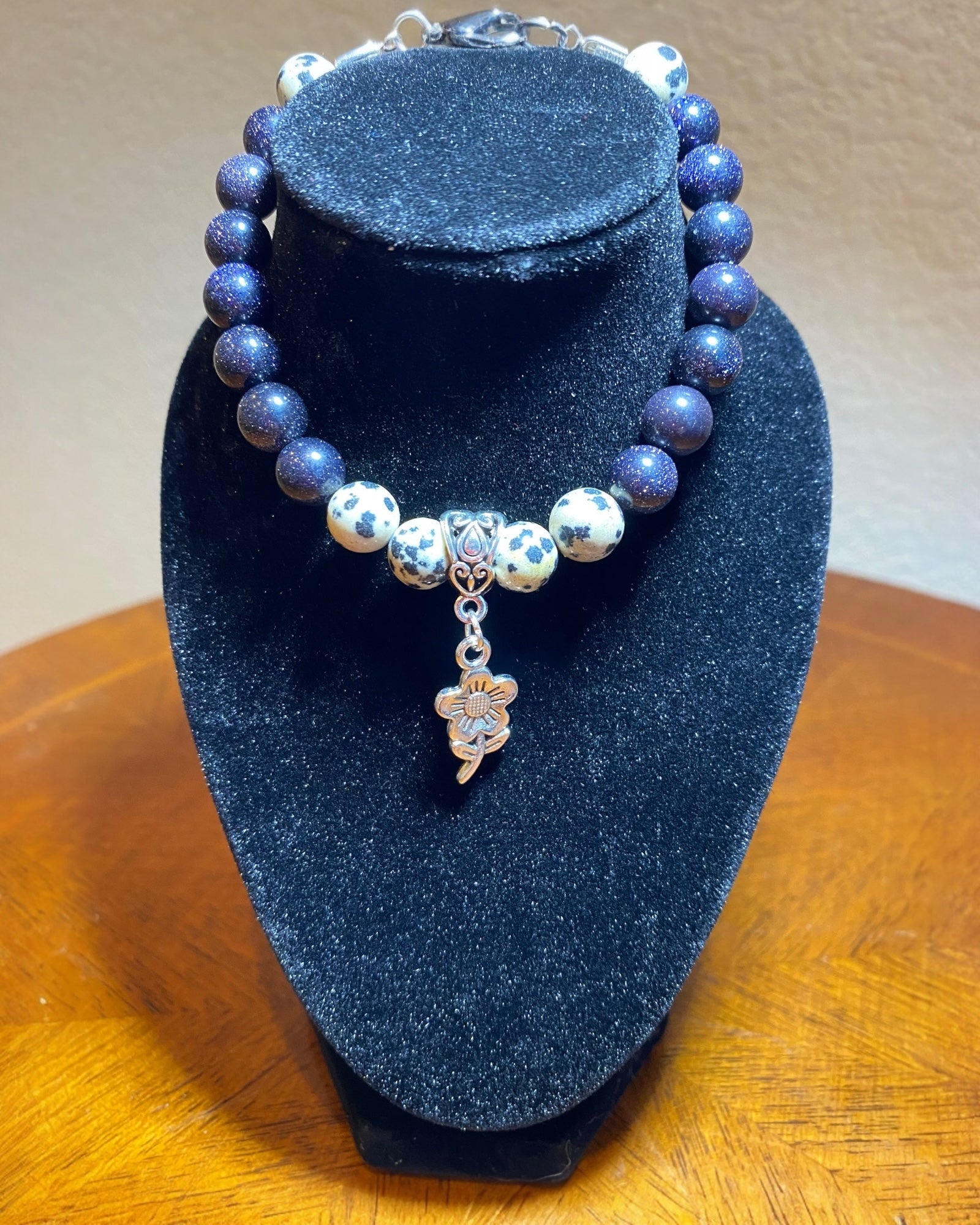 Dalmatian Jasper & Goldstone Bracelet