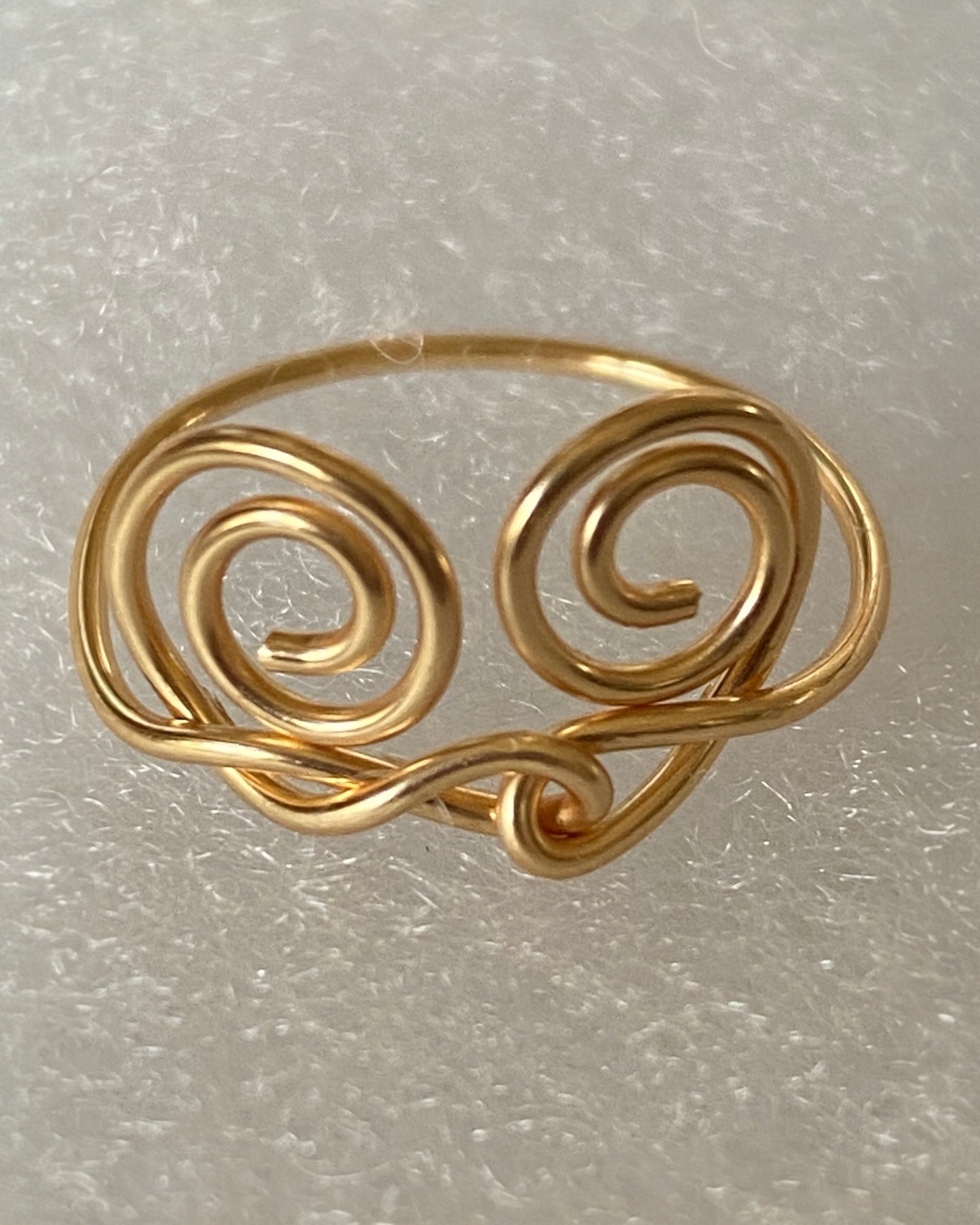 Gold Spiral Wire Wrapped Ring (Size 7.5)