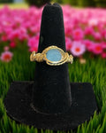 Aquamarine CZ Wire Wrapped Ring