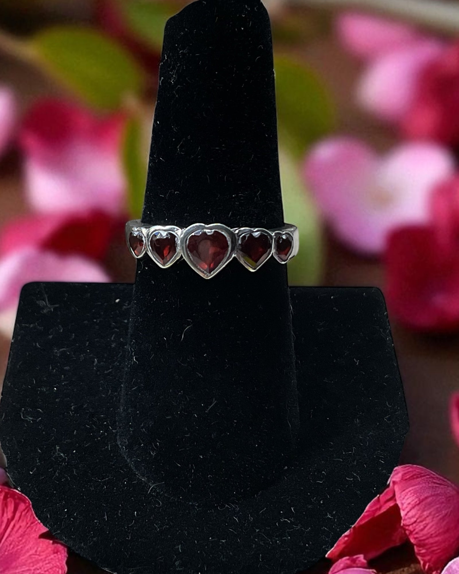 Bling Collection - Garnet Gemstone Ring (Sterling)