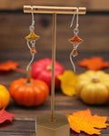 Orange Beads & Silver Designer Earrings