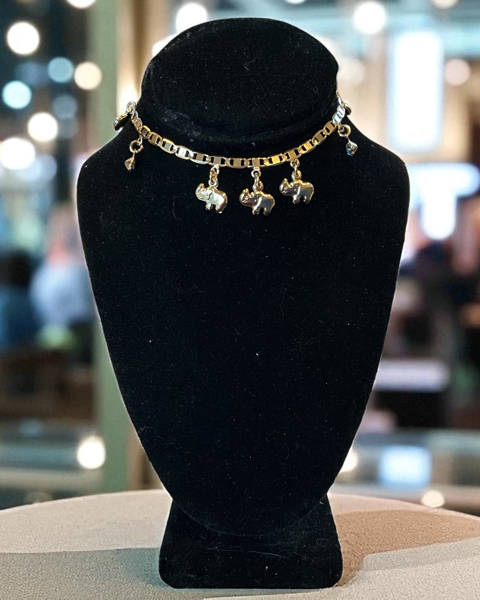 Bling Collection - Elephant Charm Dainty Bracelet