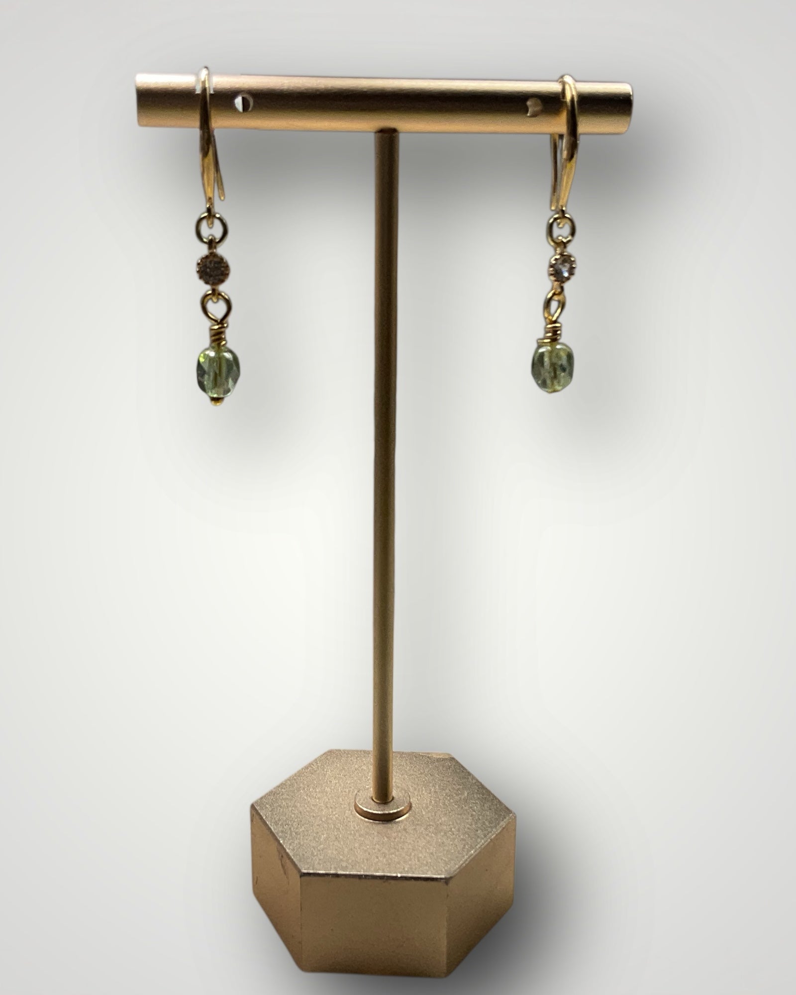 Green Crystal Casual Earrings