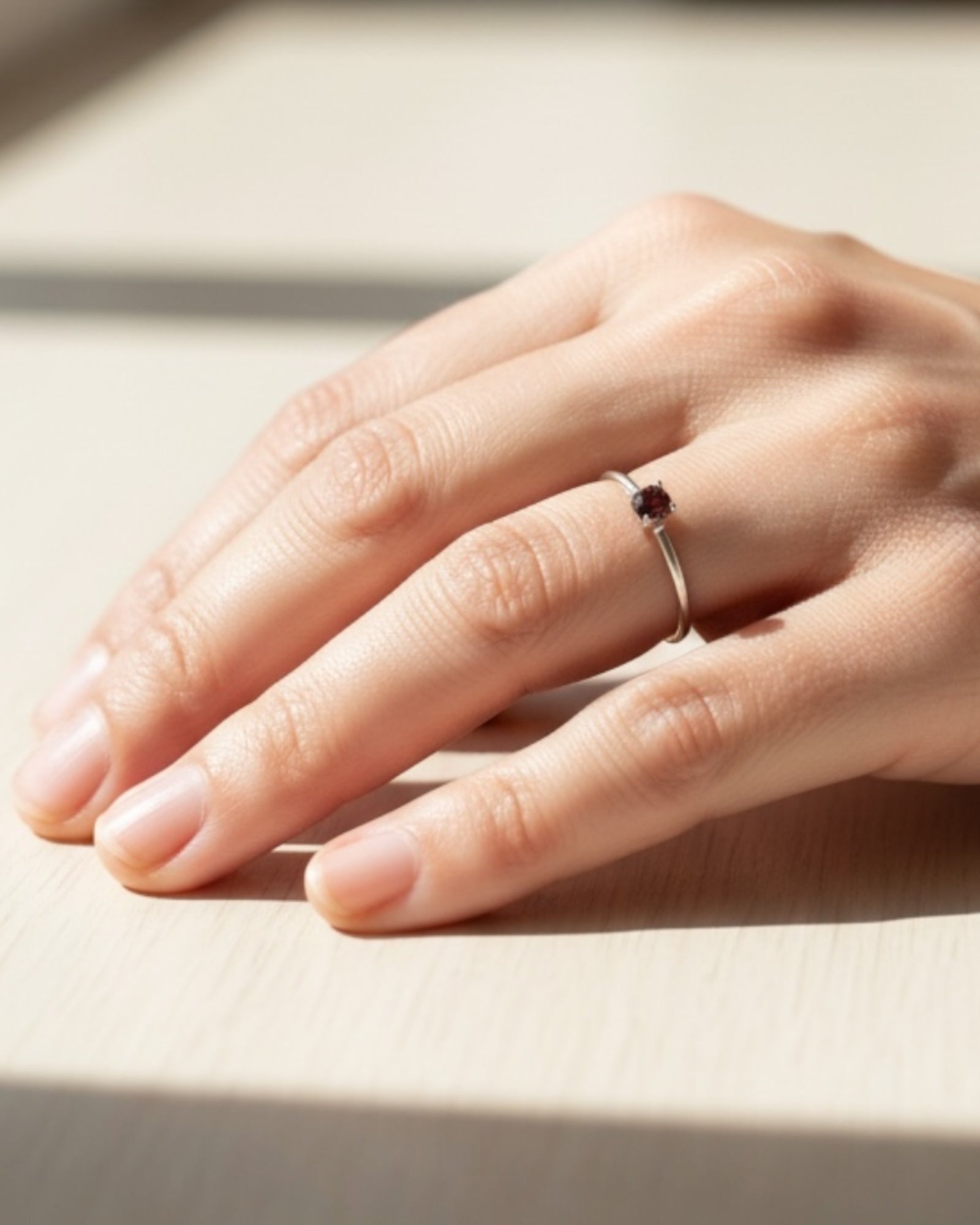 Affordable Luxury Collection - Garnet Gemstone Ring (Sterling)