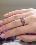 Amethyst CZ Wire Wrapped Ring (Size 8)