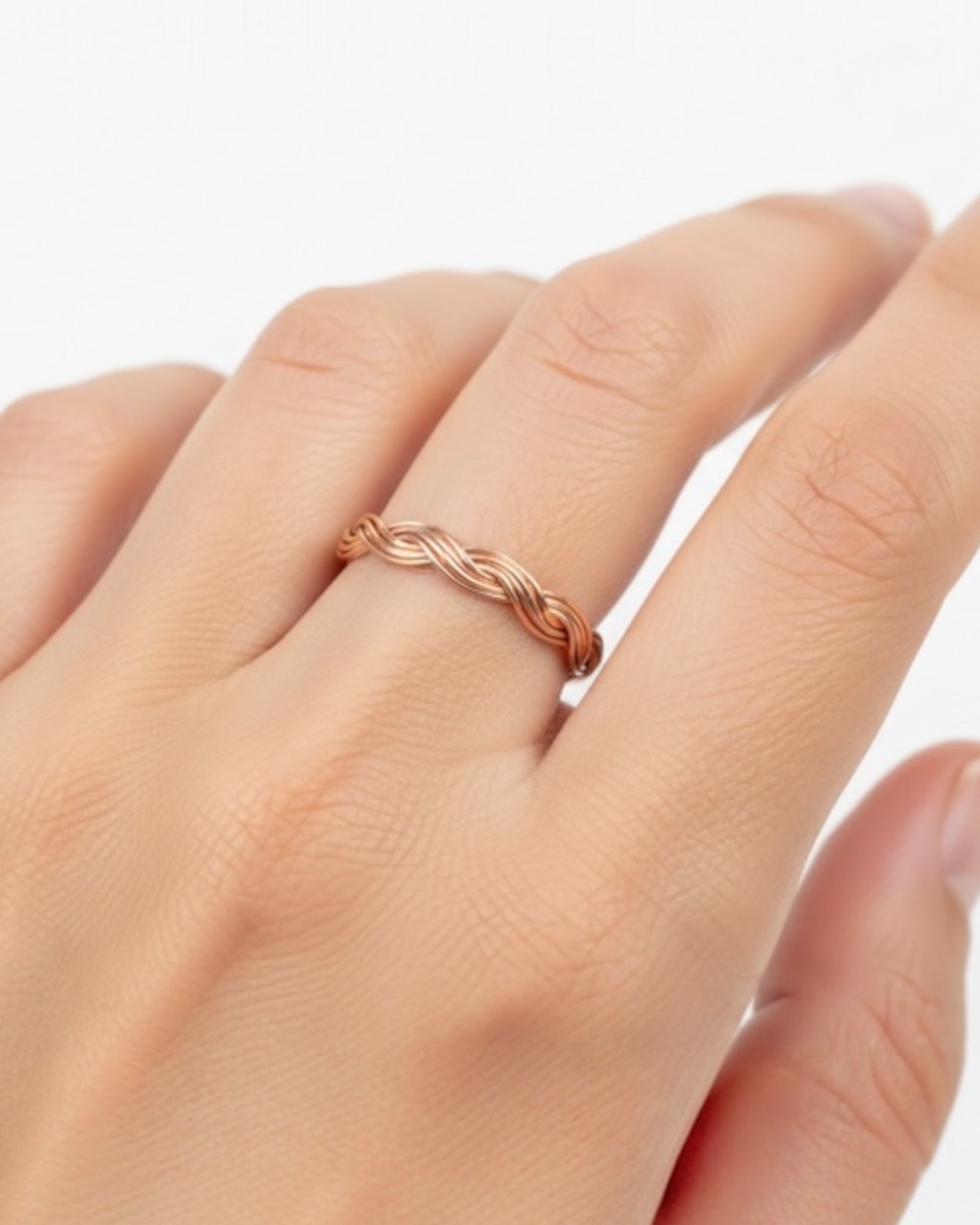 Patina Copper Wire Wrapped Ring (Size 8.5)