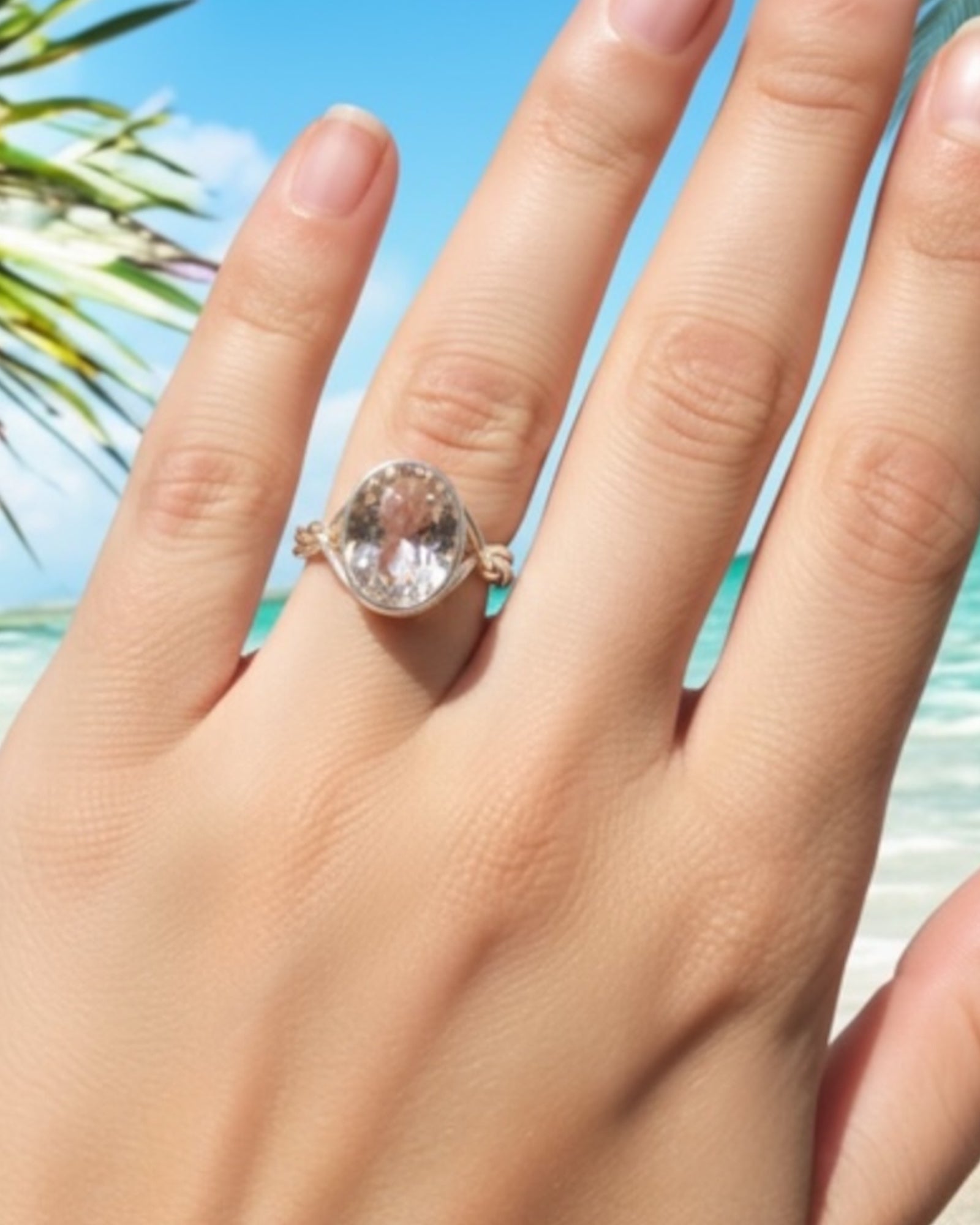 Andara Crystal Woven Wire Wrapped Ring (Size 7.5)