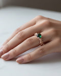 Green CZ Wire Wrapped Ring (Size 7.5)