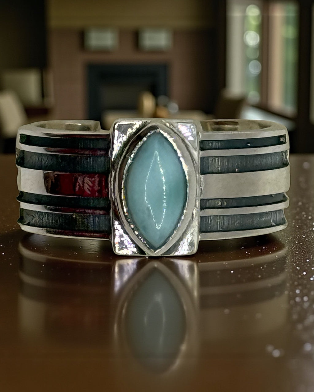 Bling Collection - Larimar Gemstone Ring (Sterling)