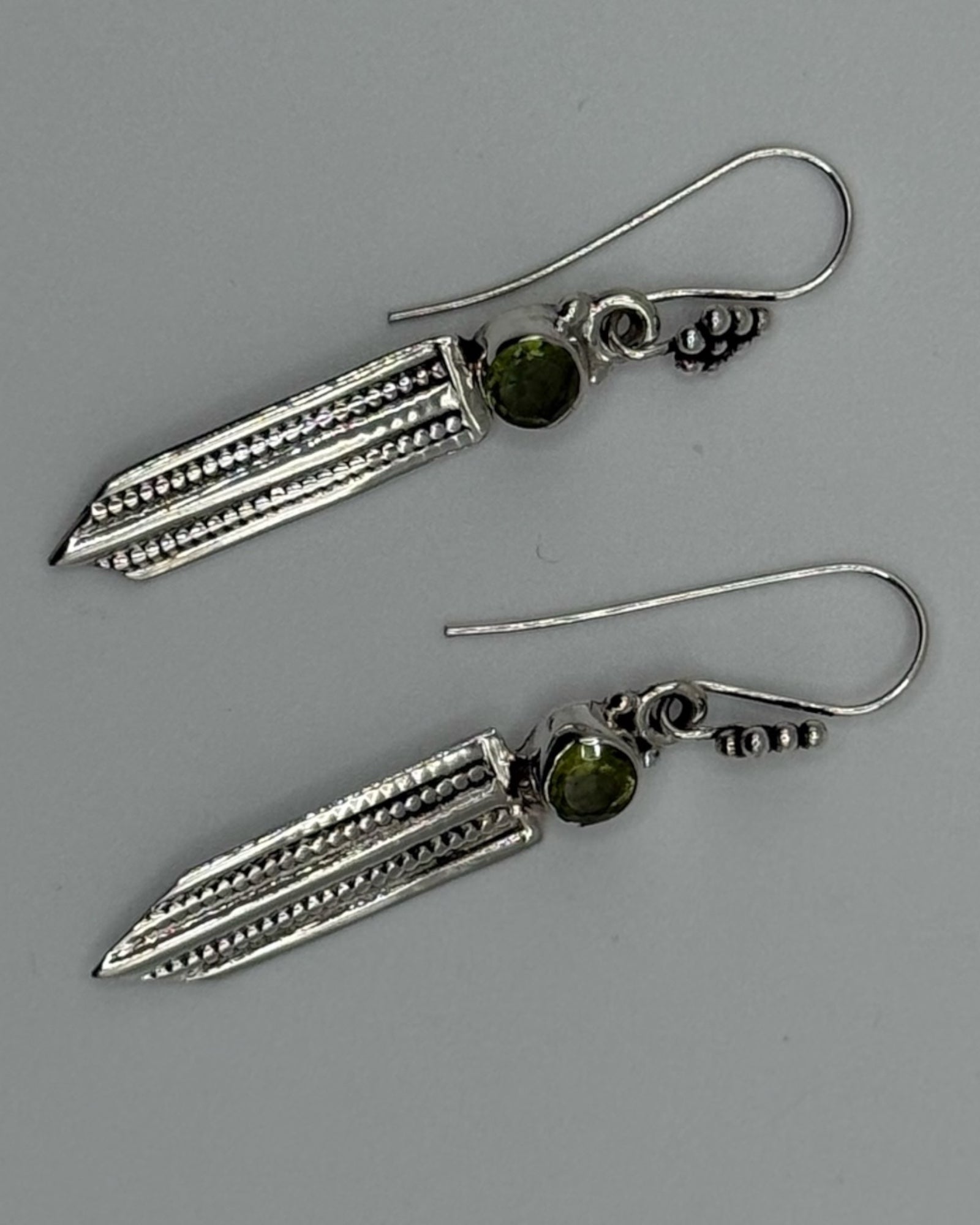Bling Collection - Peridot Designer Earring - (Sterling)