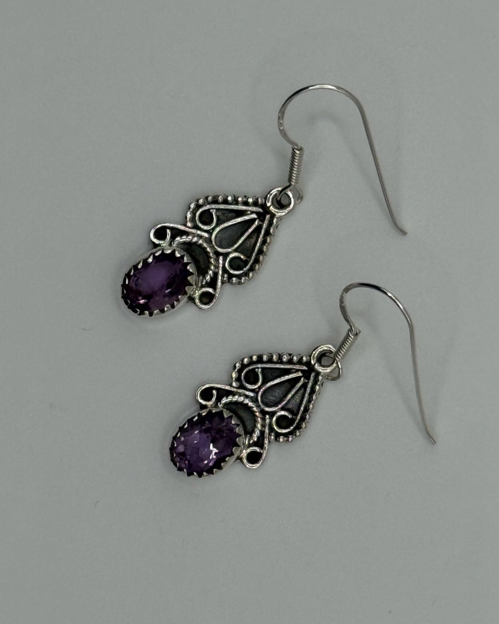 Bling Collection - Amethyst Designer Earring - (Sterling)