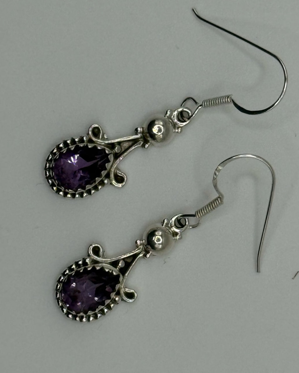 Bling Collection - Amethyst Designer Earring - (Sterling)